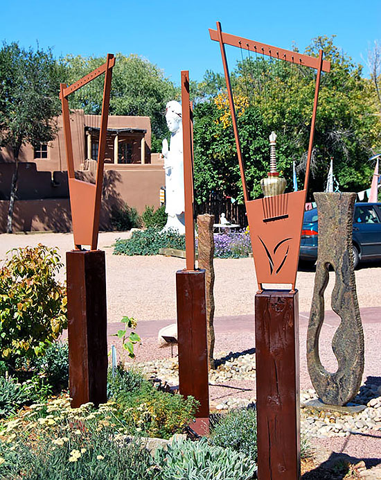 3 Wind Harps on Wooden Bases