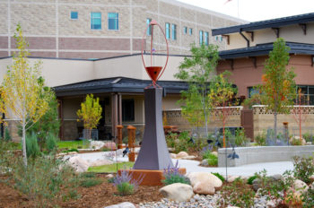 Song of the Season Wind Harp in Garden Outside a Hospice Facility